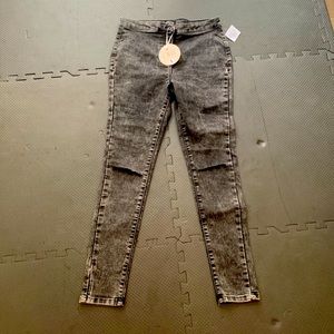 brand new, charcoal jeans